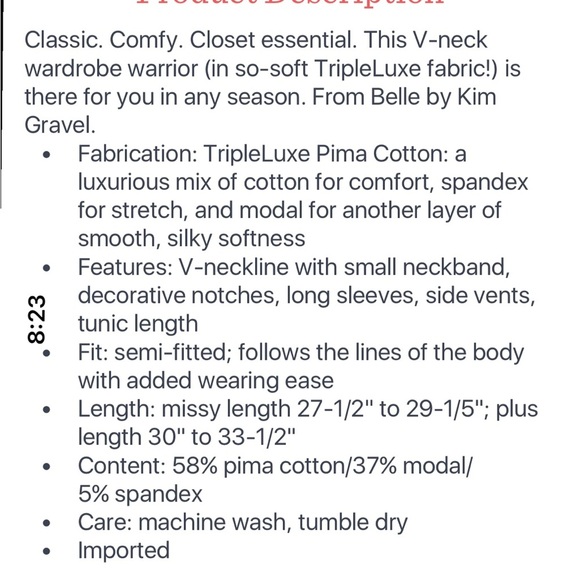 Pima v neck tunic - Picture 4 of 10